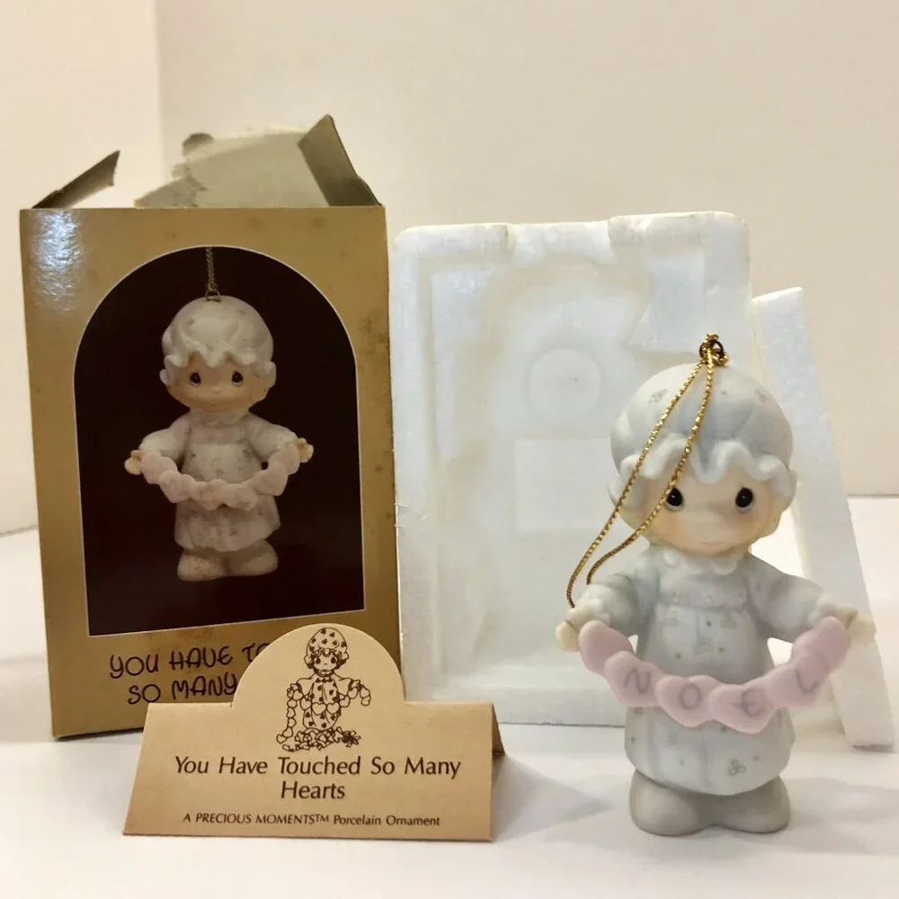 Precious Moments Ornament Granma & Cat Mom & Baby Stroller Touched Hearts Set 3 - Picture 9 of 13